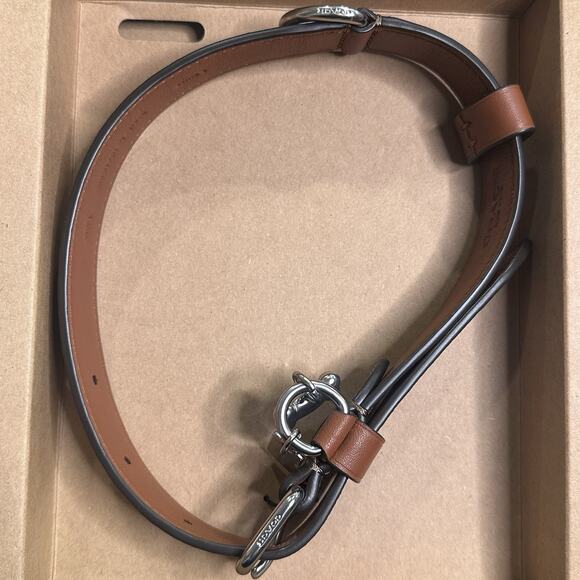 COACH NIB Dog Collar and Leash Set Size Large Khaki/Saddle/Brown Classic Logo - Picture 3 of 8